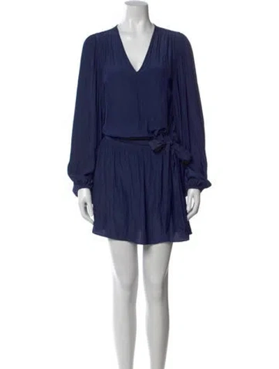 Pre-owned Ramy Brook V-neck Mini Dress In Blue