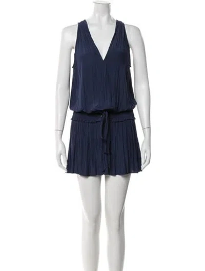 Pre-owned Ramy Brook V-neck Mini Dress In Blue