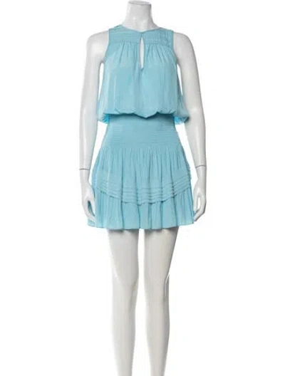 Pre-owned Ramy Brook V-neck Mini Dress In Blue