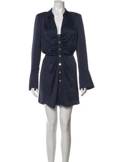 Pre-owned Ramy Brook V-neck Mini Dress In Blue