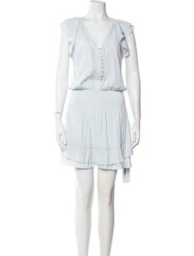 Pre-owned Ramy Brook V-neck Mini Dress In Blue