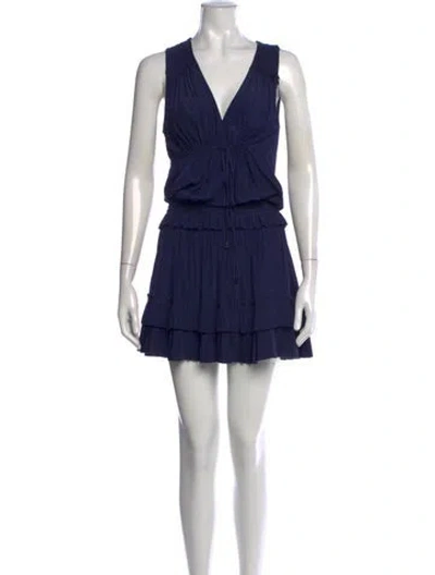 Pre-owned Ramy Brook V-neck Mini Dress In Blue