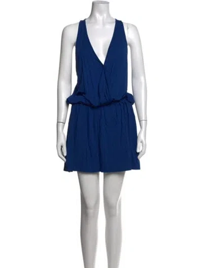Pre-owned Ramy Brook V-neck Mini Dress In Blue