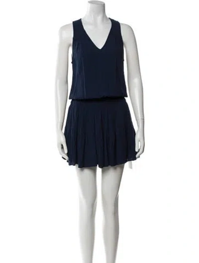 Pre-owned Ramy Brook V-neck Mini Dress In Blue