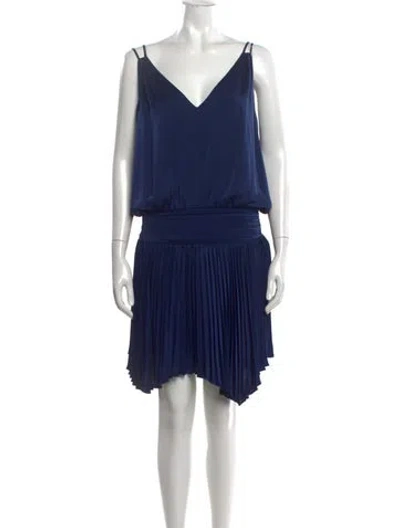 Pre-owned Ramy Brook V-neck Mini Dress In Blue