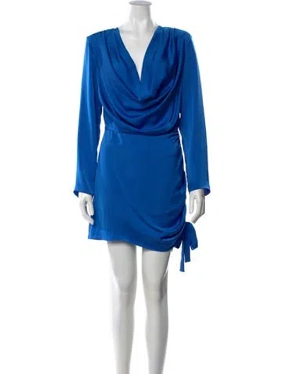 Pre-owned Ramy Brook V-neck Mini Dress In Blue