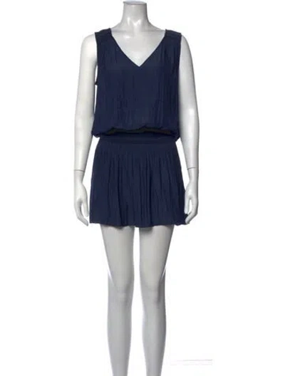 Pre-owned Ramy Brook V-neck Mini Dress In Blue