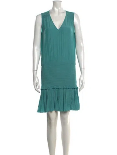 Pre-owned Ramy Brook V-neck Mini Dress In Green