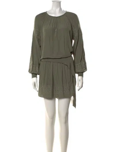 Pre-owned Ramy Brook V-neck Mini Dress In Green