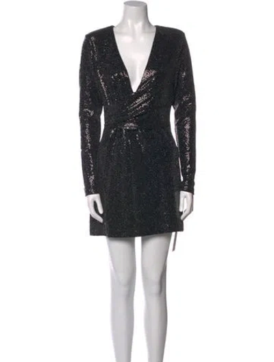 Pre-owned Ramy Brook V-neck Mini Dress In Multi