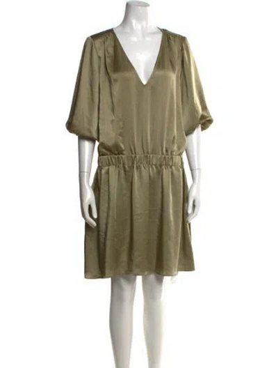 Pre-owned Ramy Brook V-neck Mini Dress In Neutral