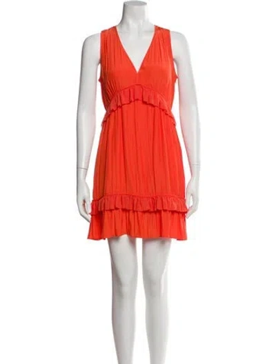 Pre-owned Ramy Brook V-neck Mini Dress In Orange