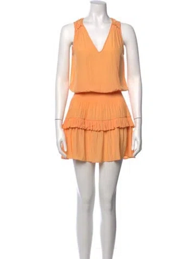 Pre-owned Ramy Brook V-neck Mini Dress In Orange