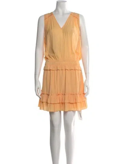 Pre-owned Ramy Brook V-neck Mini Dress In Orange