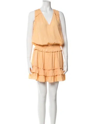 Pre-owned Ramy Brook V-neck Mini Dress In Orange