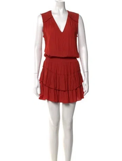 Pre-owned Ramy Brook V-neck Mini Dress In Orange