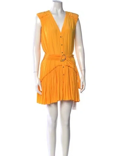 Pre-owned Ramy Brook V-neck Mini Dress In Orange