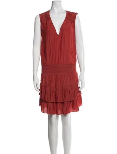 Pre-owned Ramy Brook V-neck Mini Dress In Orange