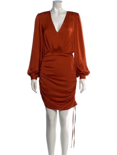 Pre-owned Ramy Brook V-neck Mini Dress In Orange