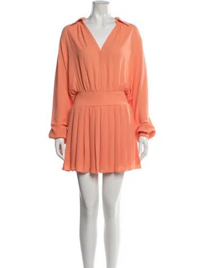 Pre-owned Ramy Brook V-neck Mini Dress In Orange