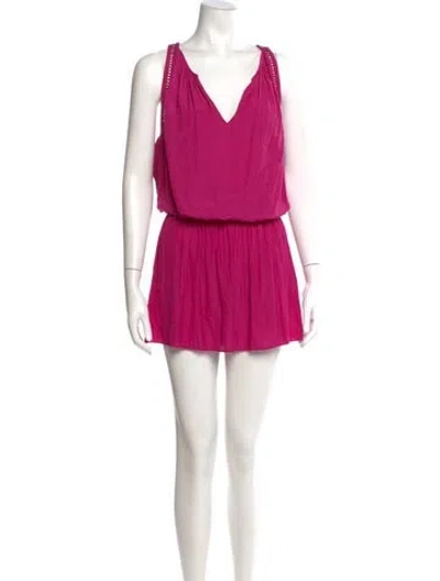 Pre-owned Ramy Brook V-neck Mini Dress In Pink