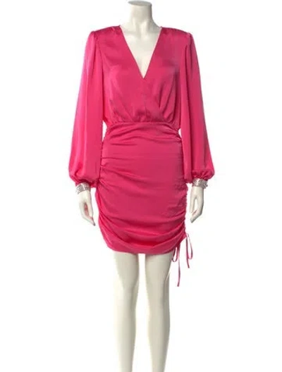 Pre-owned Ramy Brook V-neck Mini Dress In Pink