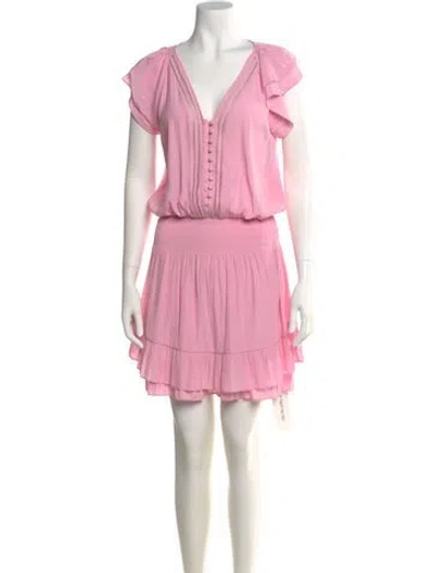 Pre-owned Ramy Brook V-neck Mini Dress In Pink