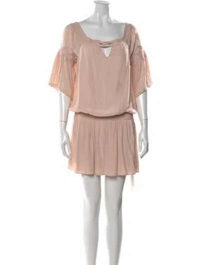 Pre-owned Ramy Brook V-neck Mini Dress In Pink