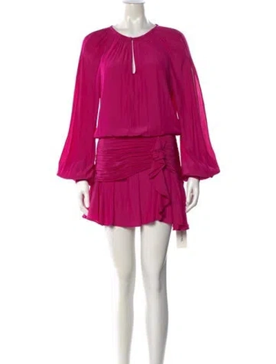 Pre-owned Ramy Brook V-neck Mini Dress In Pink