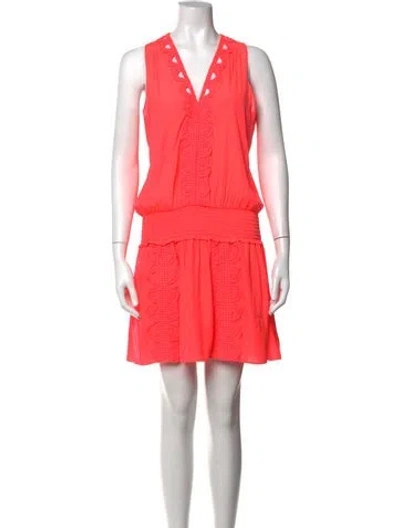 Pre-owned Ramy Brook V-neck Mini Dress In Pink