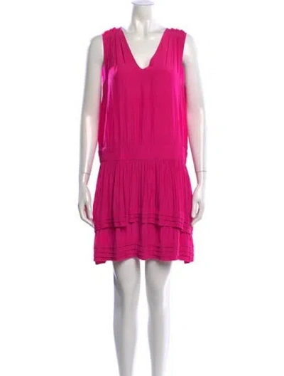 Pre-owned Ramy Brook V-neck Mini Dress In Pink