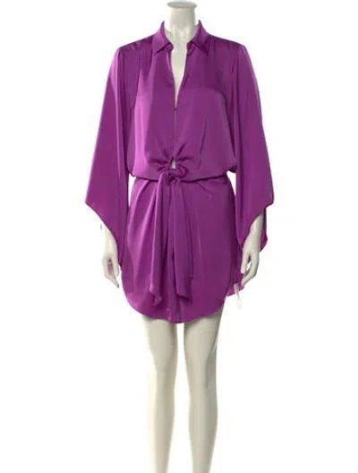 Pre-owned Ramy Brook V-neck Mini Dress In Purple