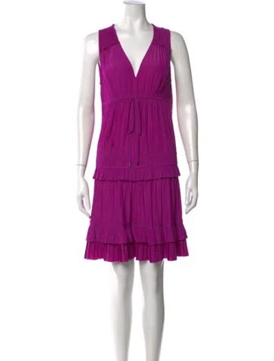 Pre-owned Ramy Brook V-neck Mini Dress In Purple