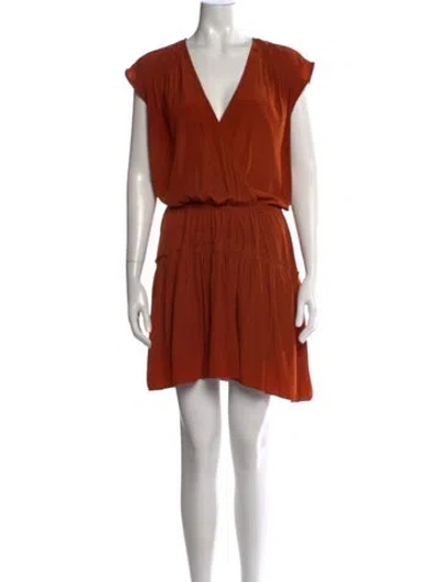 Pre-owned Ramy Brook V-neck Mini Dress In Red