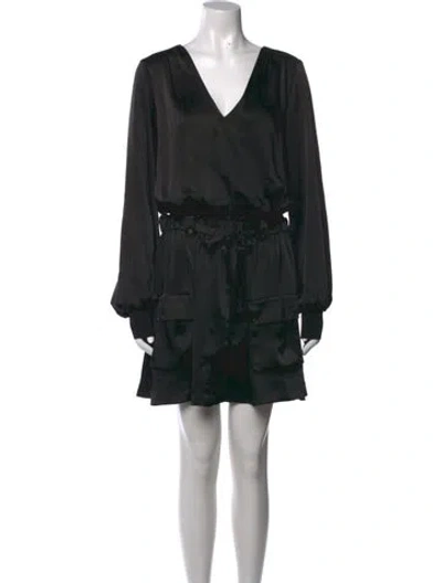 Pre-owned Ramy Brook V-neck Mini Dress W/ Tags In Black