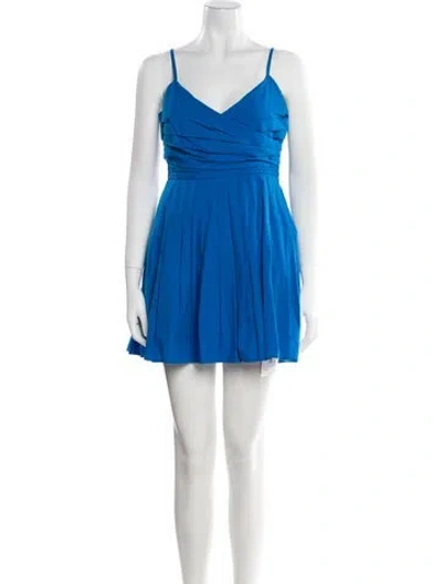 Pre-owned Ramy Brook V-neck Mini Dress W/ Tags In Blue