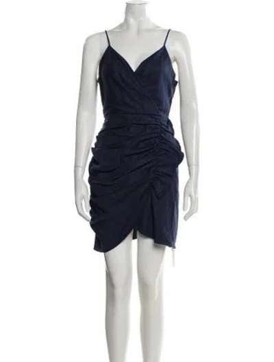 Pre-owned Ramy Brook V-neck Mini Dress W/ Tags In Blue
