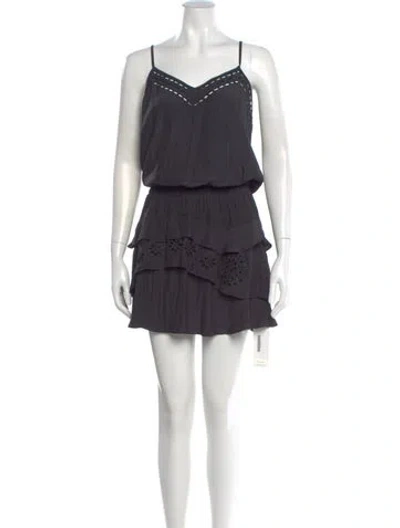 Pre-owned Ramy Brook V-neck Mini Dress W/ Tags In Gray