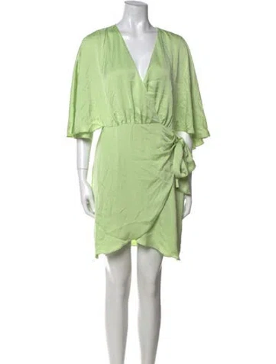 Pre-owned Ramy Brook V-neck Mini Dress W/ Tags In Green