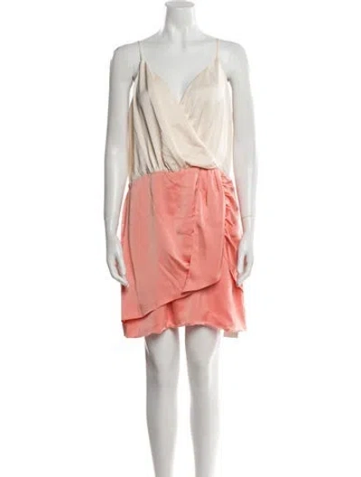 Pre-owned Ramy Brook V-neck Mini Dress W/ Tags In Orange