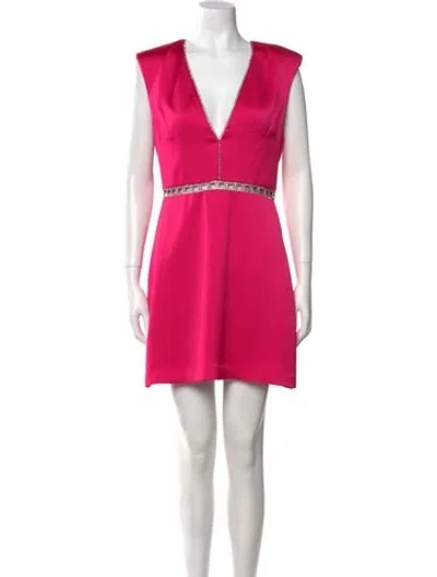 Pre-owned Ramy Brook V-neck Mini Dress W/ Tags In Red