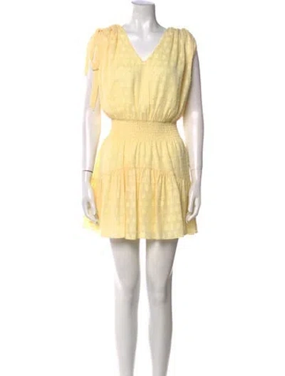 Pre-owned Ramy Brook V-neck Mini Dress W/ Tags In Yellow