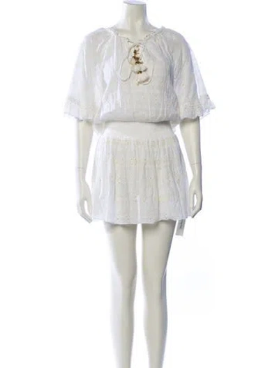 Pre-owned Ramy Brook V-neck Mini Dress In White