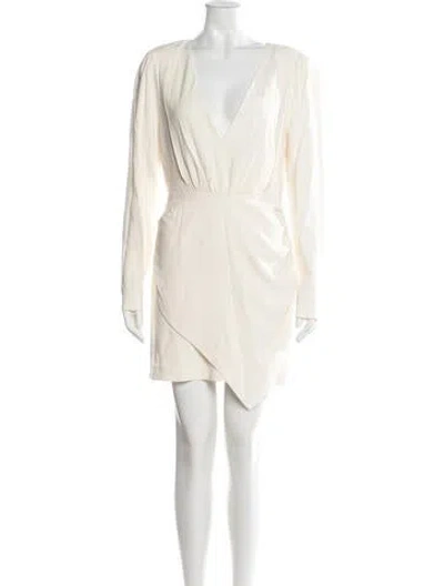 Pre-owned Ramy Brook V-neck Mini Dress In White