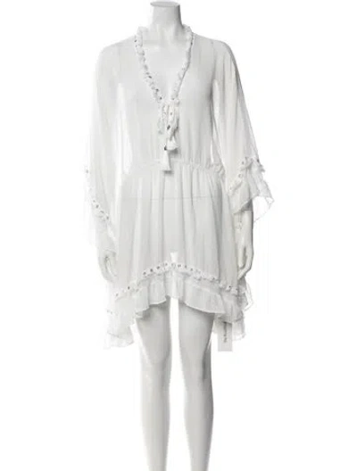 Pre-owned Ramy Brook V-neck Mini Dress In White