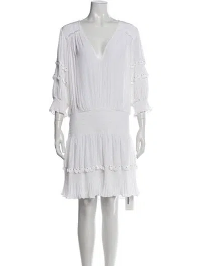 Pre-owned Ramy Brook V-neck Mini Dress In White