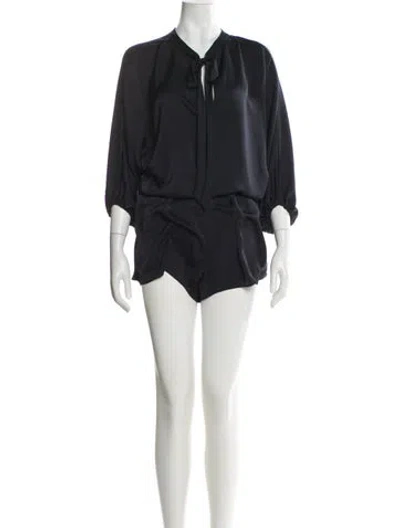 Pre-owned Ramy Brook V-neck Romper In Blue