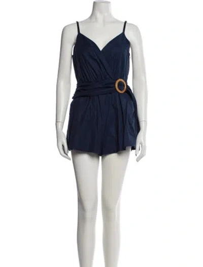 Pre-owned Ramy Brook V-neck Romper In Blue