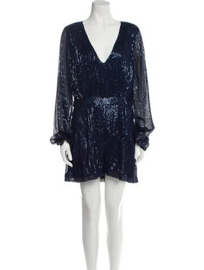 Pre-owned Ramy Brook V-neck Romper In Blue