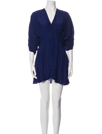 Pre-owned Ramy Brook V-neck Romper In Blue